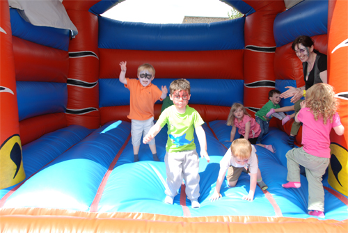 Project Match Bouncing Castle with Yvonne and kids