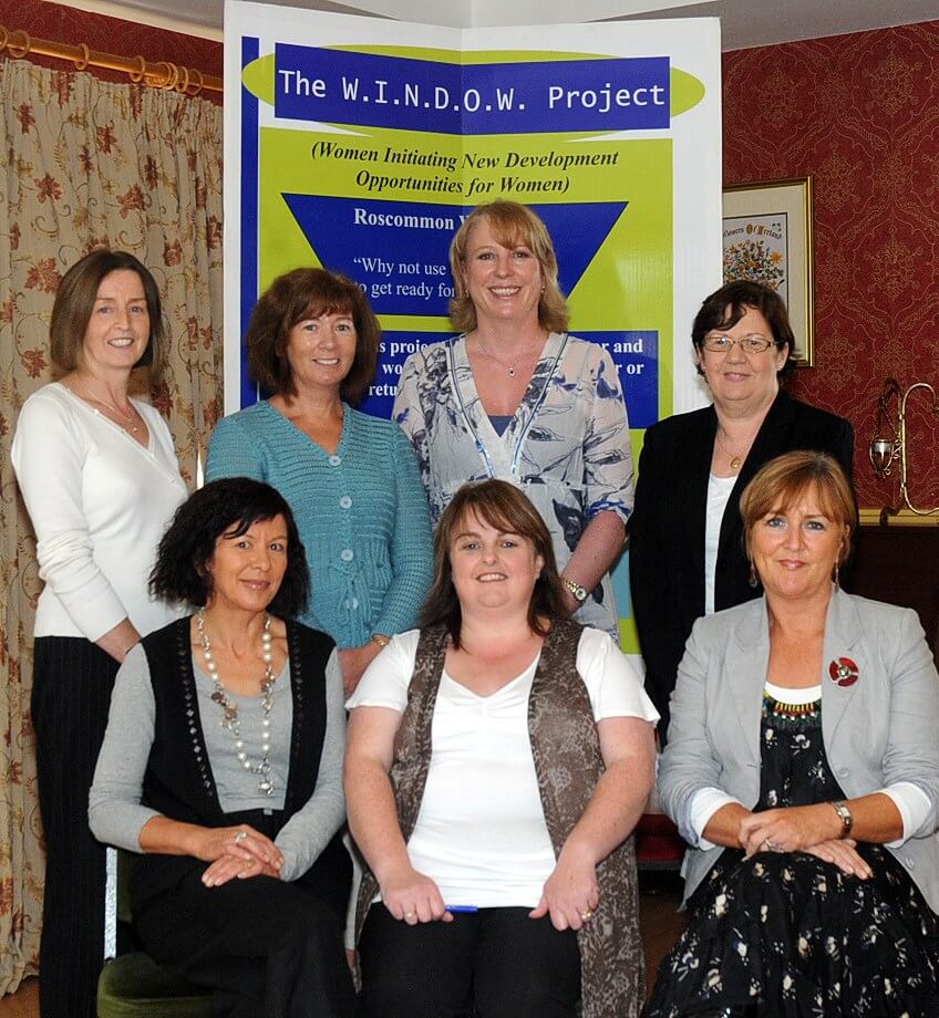 Pictured at a meeting for Roscommon Women’s Network, W.I.N.D.O.W Project Steering Committee are left to right Back: Bernie Morris, Anne Holt, Nora Fahy, Martina Mulligan, Front: Mary Cuddy, Maria Harris (W.I.N.D.O.W. Project Coordinator), Bernie Downs. Picture: Gerard O’ Loughlin